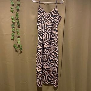 Tan and black spaghetti strap